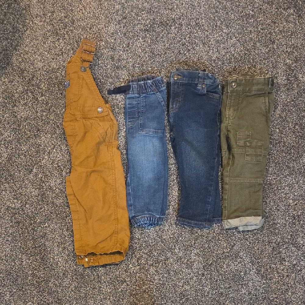 Carter's Kids Overalls and Pants Set - Brown, Blue, Green